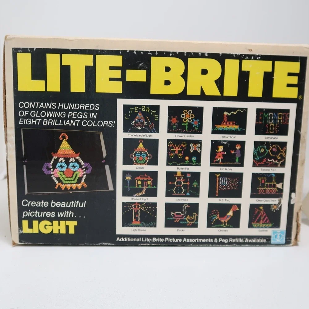 Vintage Milton Bradley 1986 Lite-Brite w/pegs sheets original box - Picture 8 of 11